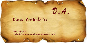 Duca András névjegykártya